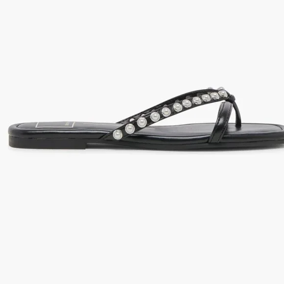 Dolce Vita Women's Lucca Imitation Pearl Flip Flop Size 8 New - Picture 6 of 16